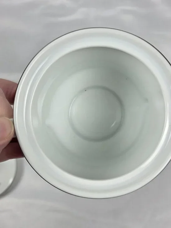 Mikasa Dresden Rose Sugar Bowl & Lid White with Blue and Pink Flowers on Rim - Picture 12 of 13